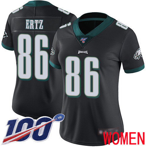 Women Philadelphia Eagles #86 Zach Ertz Black Alternate Vapor Untouchable NFL Jersey Limited Player Season->nfl t-shirts->Sports Accessory